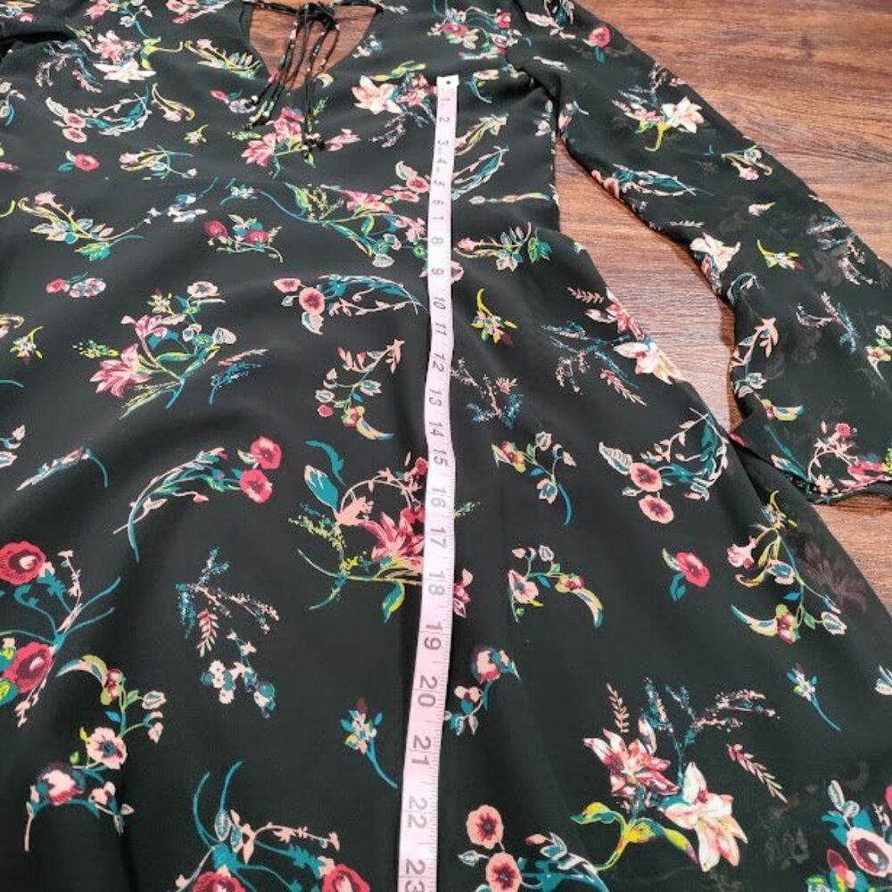 Sam Edelman Y2K Whimsy Coquette Prairie Chiffon Floral ALine Dress Black Size 2 - Picture 11 of 12